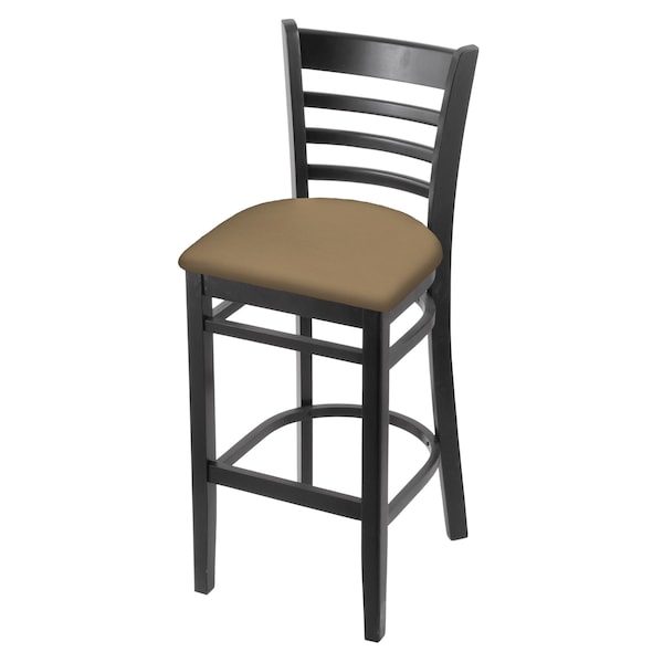 25" Counter Stool, Black Finish, Canter Sand Seat